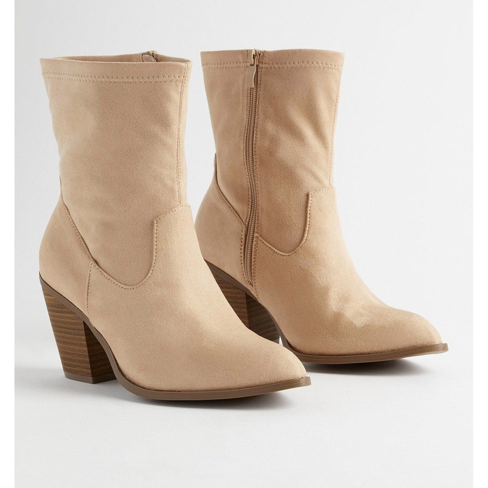 Torrid Western Stretch Bootie Tan: Size 12 Wide‎ Width